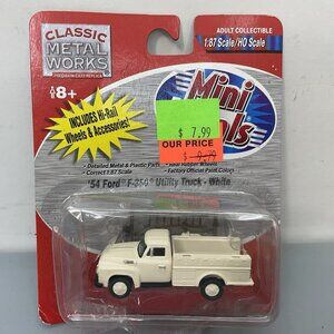 Classic Metal Works HO 1:87 Mini 1954 Ford F-350 Utility Truck White Die Cast